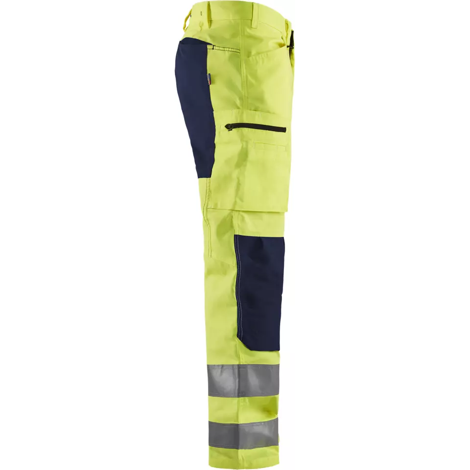Blåkläder 158518113389, High Vis Stretch Work Pants, Yellow/Navy, image 2, gallery thumbnail