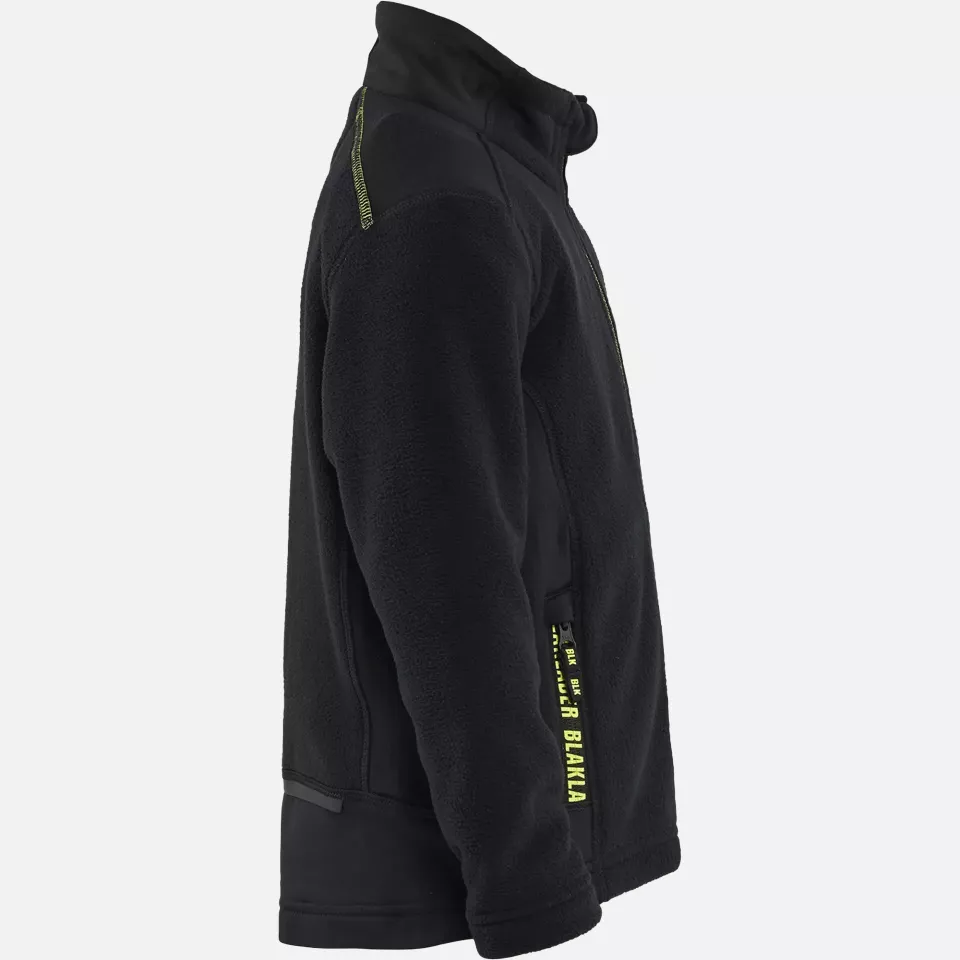 Blaklader 520610109933, Kids Microfleece Pullover, Black/High Vis Yellow, image 2, gallery thumbnail
