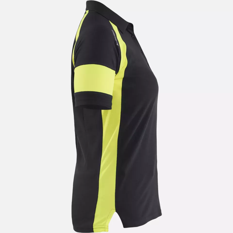 Blaklader 352910509933, High Vis Ladies Polo Shirt, Black/Yellow, image 2, gallery thumbnail