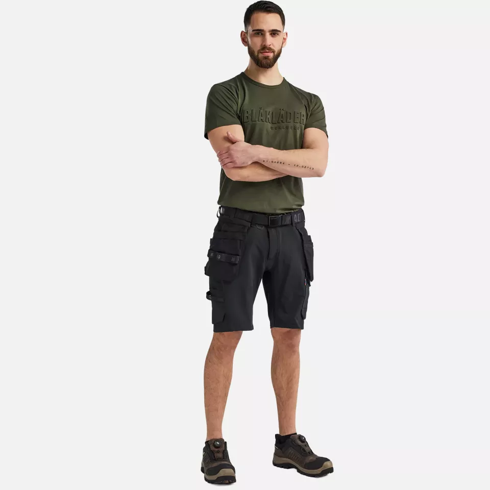 Blaklader 170216459900, 4-Way Stretch Craftsman Shorts, Black, image 5, gallery thumbnail