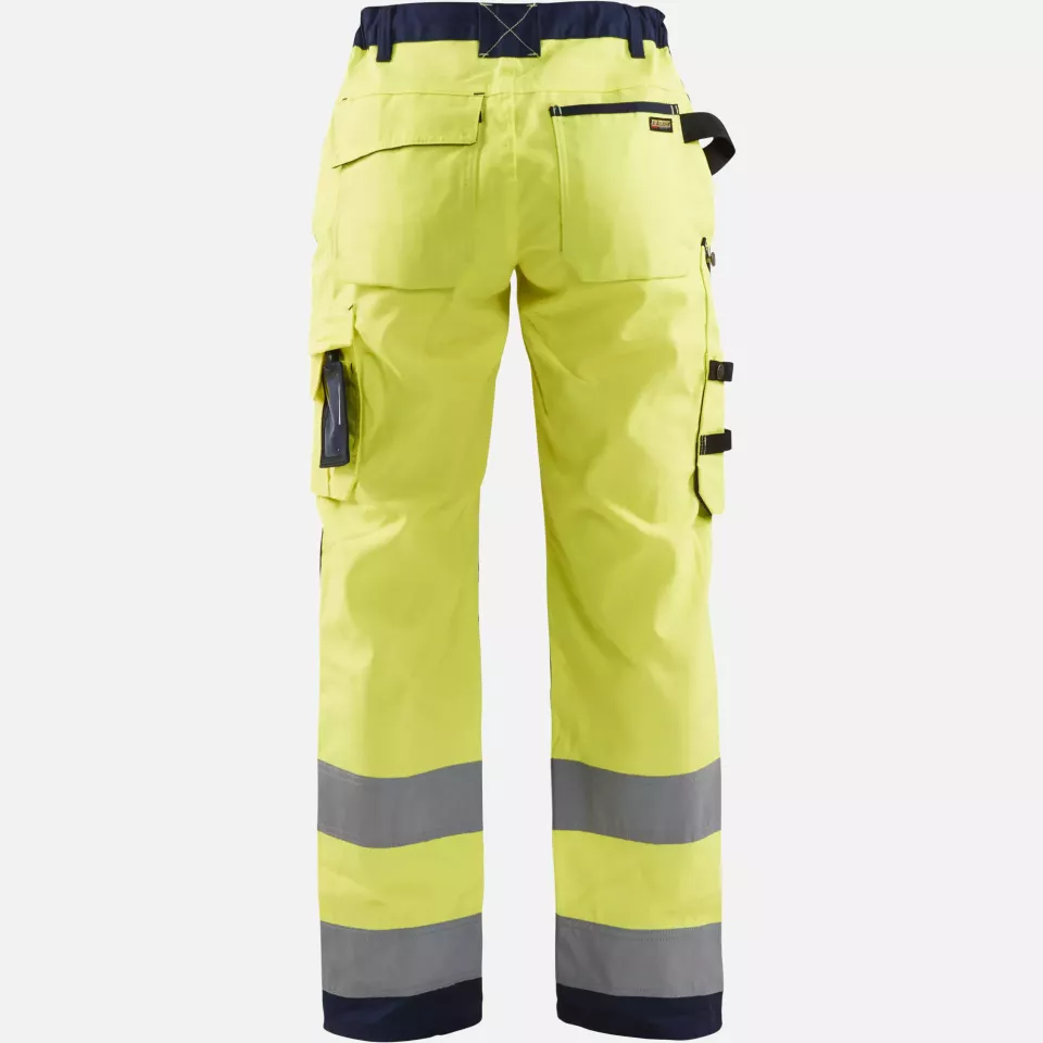 Blaklader 715518113389, High Vis Ladies Work Trousers, Yellow/Navy Blue, image 4, gallery thumbnail