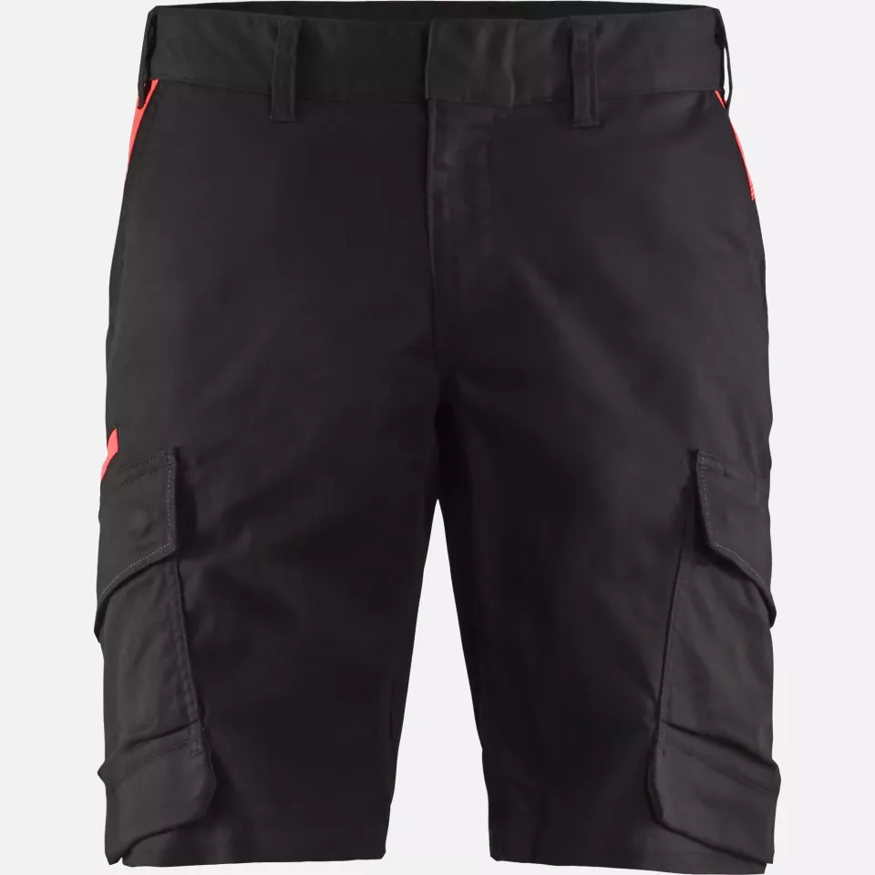 Blaklader 144618329956, Industry Stretch Shorts, Black/Red, image 1, gallery thumbnail