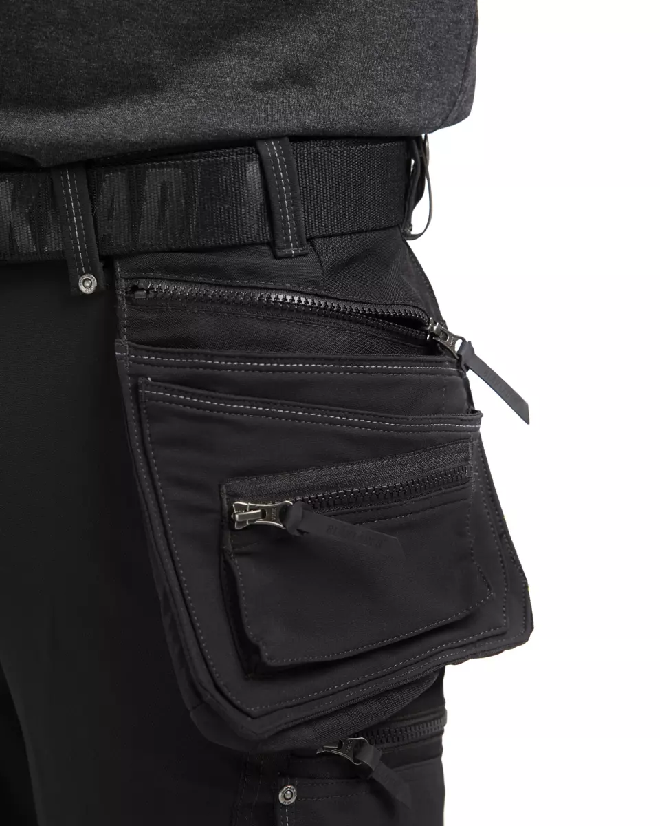 Blåkläder 179716449900, 4-Way Stretch Craftsman Pirate Shorts, Black, image 6, gallery thumbnail