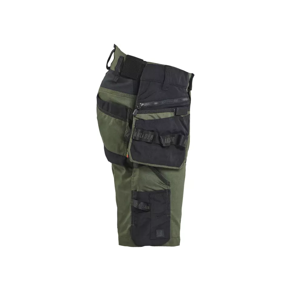 Blåkläder 197211494298, STRIKER Stretch Handwerker Shorts, Waldgrün/Schwarz, image 3, gallery thumbnail