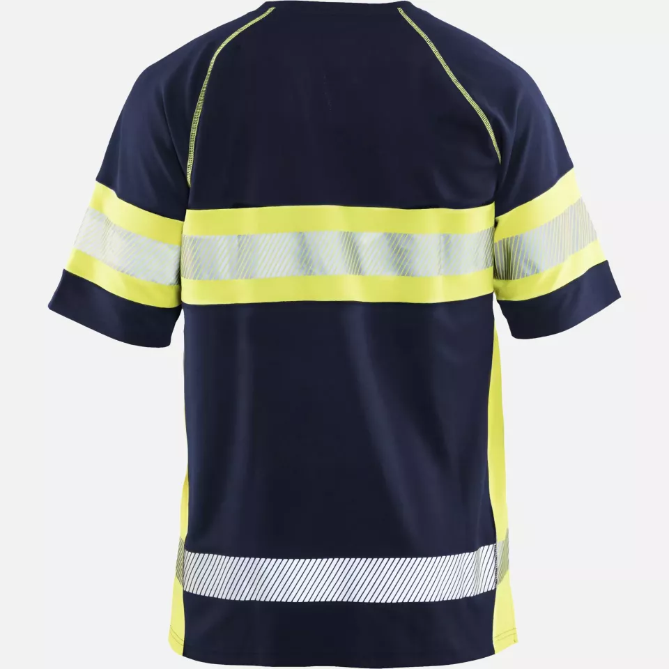 Blaklader 333710518933, High Vis UV Protection T-Shirt, Navy Blue/ Yellow, image 4, gallery thumbnail