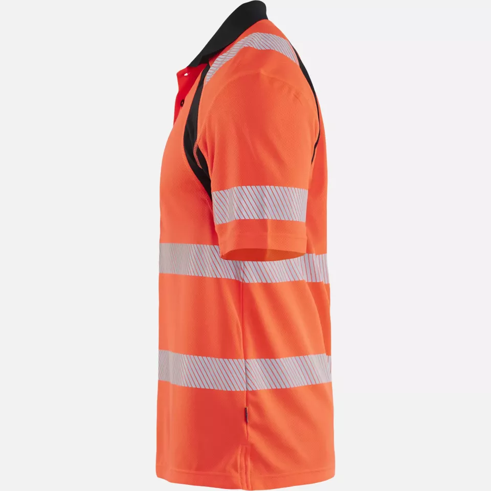 Blaklader 359510135599, High Vis UV Protection Polo Shirt, Red/Black, image 3, gallery thumbnail