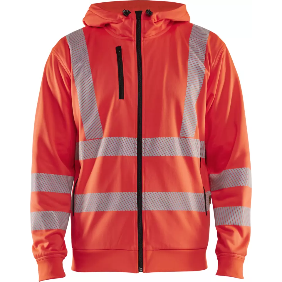 Blaklader 356525385500, High Vis Hooded Sweatshirt with Zip, Red