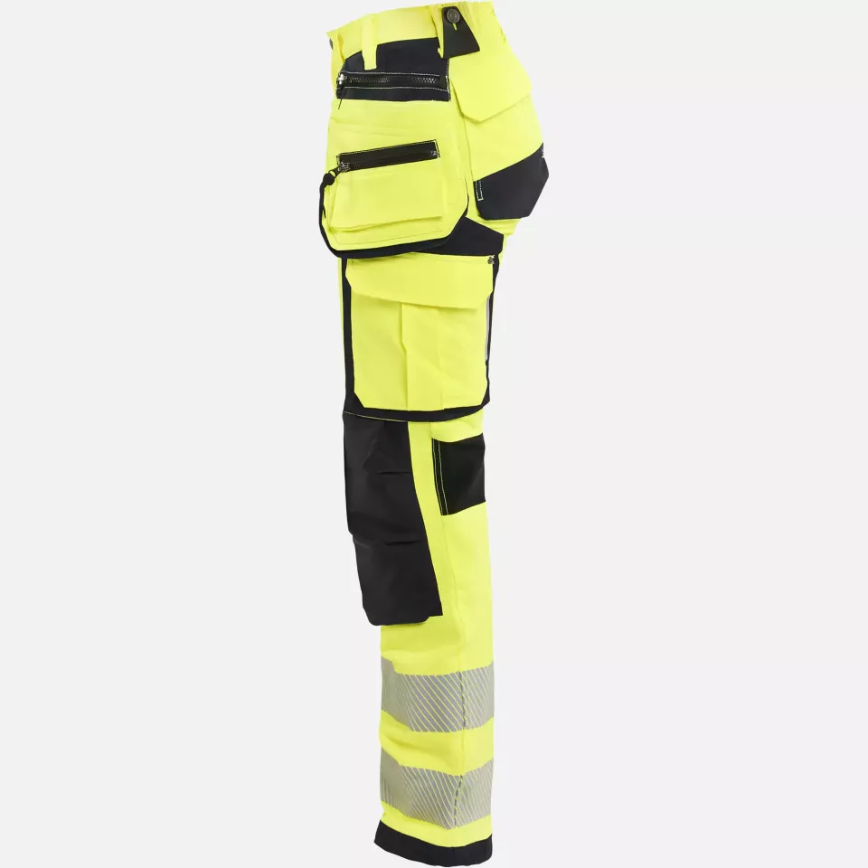 Blaklader 719716423399, High Vis Women's 4-Way Stretch Work Trousers, Yellow/Black, image 3, gallery thumbnail