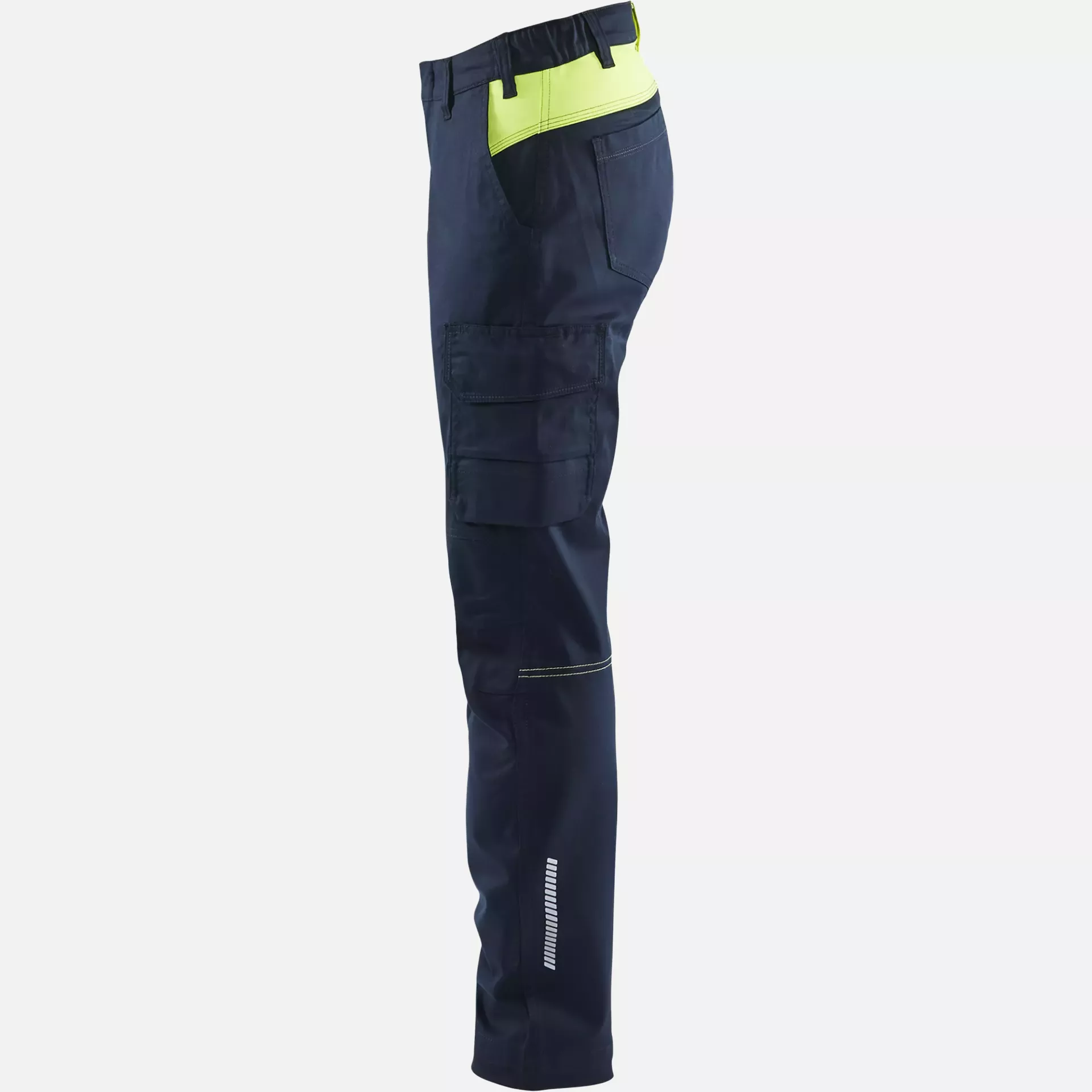 Blaklader 714418328633, Ladies Stretch Industry Work Trousers, Dark Navy/Yellow, image 3