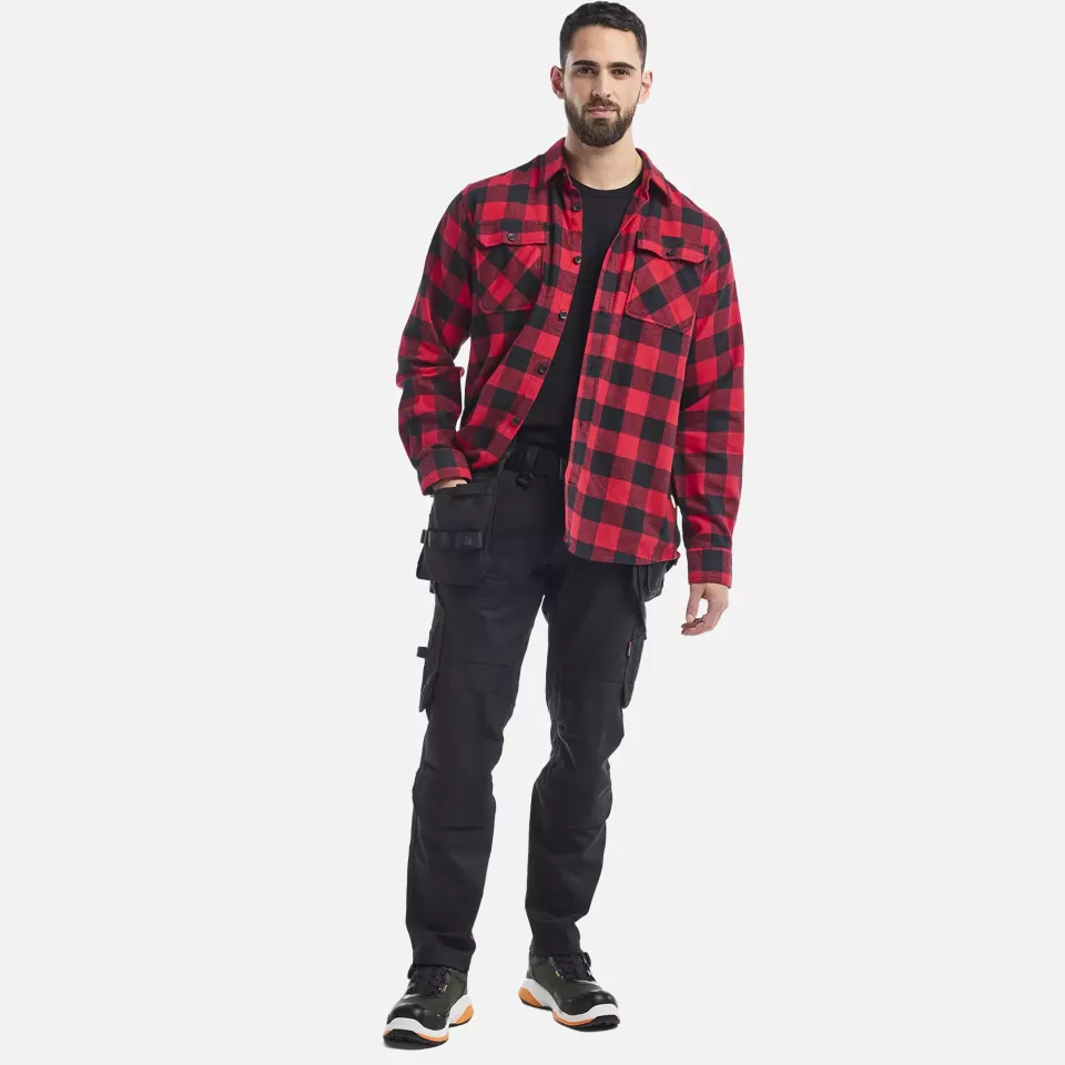 Blaklader 328811685699, Flannel Shirt, Red/Black, image 5, gallery thumbnail