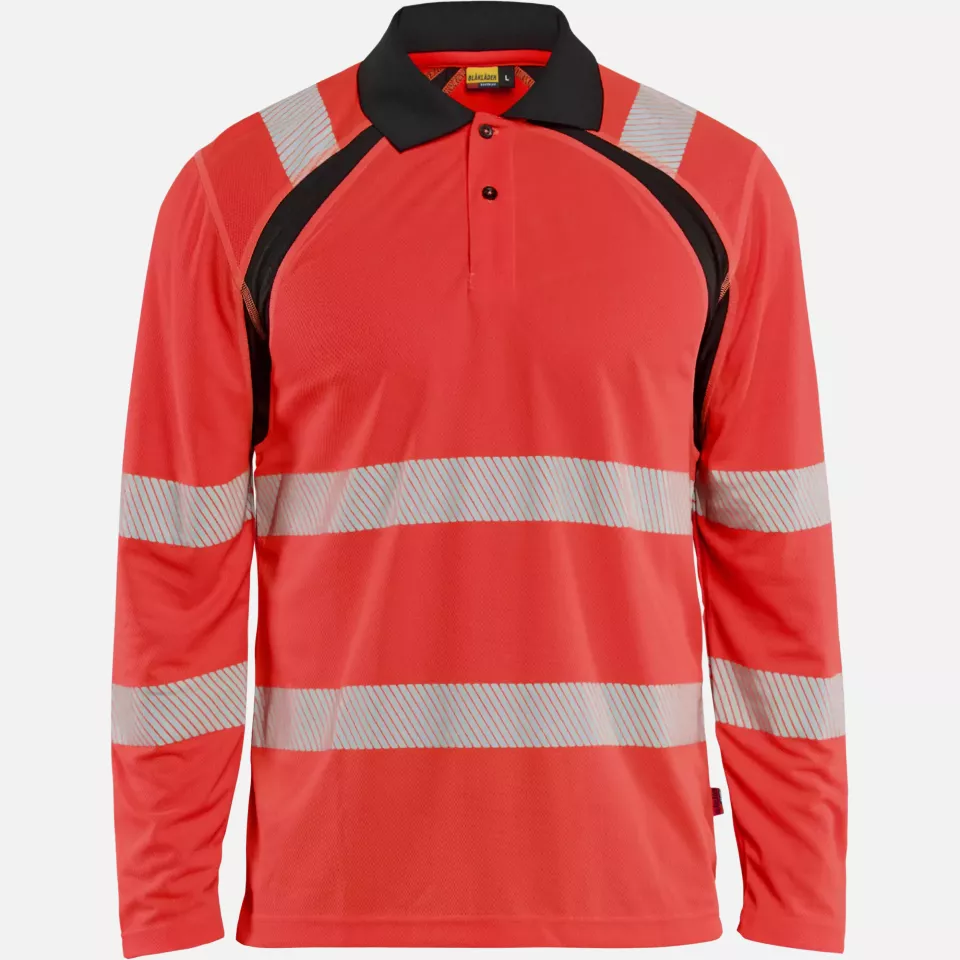 Blaklader 359810135599, High Vis UV Schutz Polo Shirt langarm, Rot/Schwarz, image 1, gallery thumbnail
