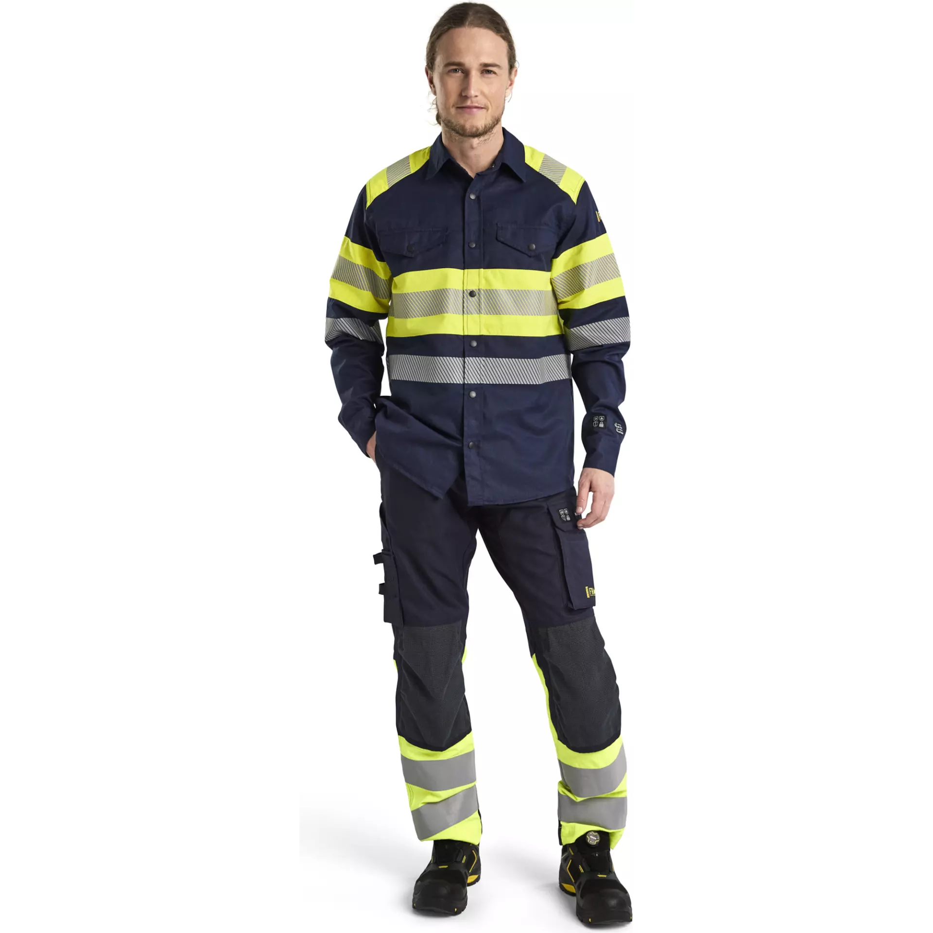 Blaklader 322915178933, Multi-Norm Shirt, Navy/Yellow, image 5