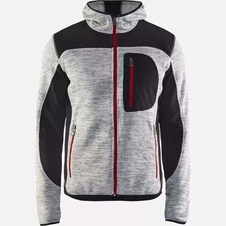 Blaklader 493021179099, Softshell Knitted Jacket, Grey Melange/Black, image 1, gallery thumbnail