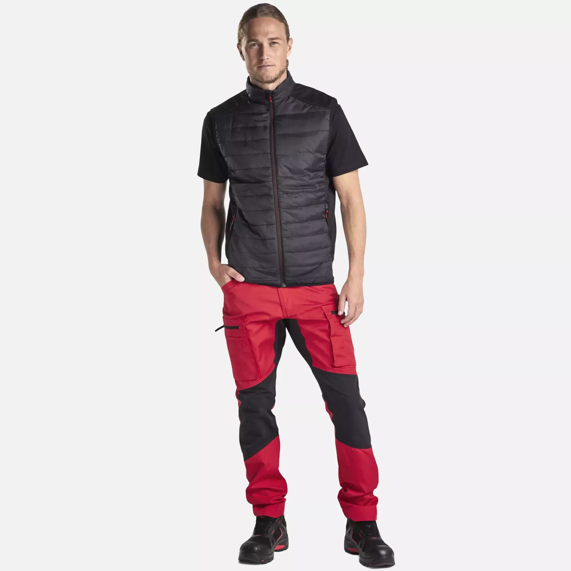 Blaklader 386320309956, Warm Lined Vest, Black/Red, image 5