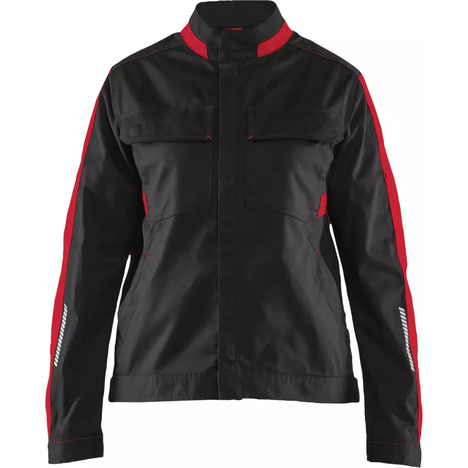 Blaklader 444318329956, Ladies Stretch Industry Jacket, Black/Red