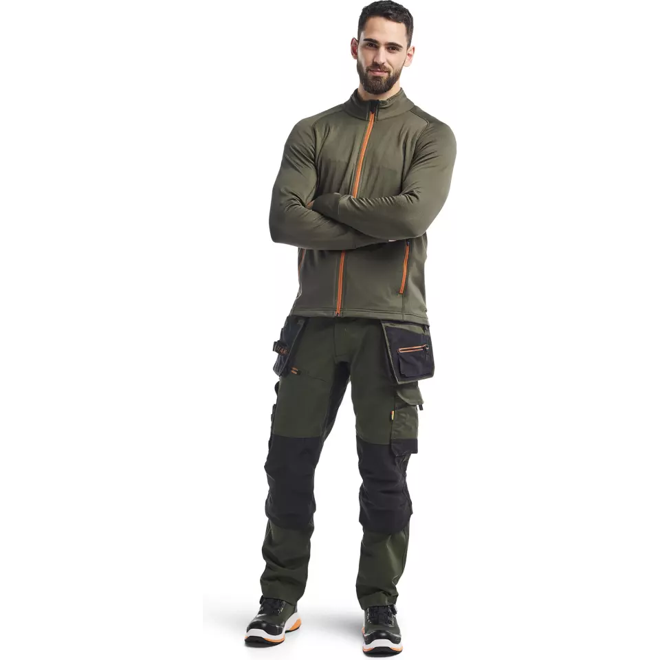 Blåkläder 473525394240, STRIKER Fleece Jacket, Forest Green/Rust, image 5, gallery thumbnail