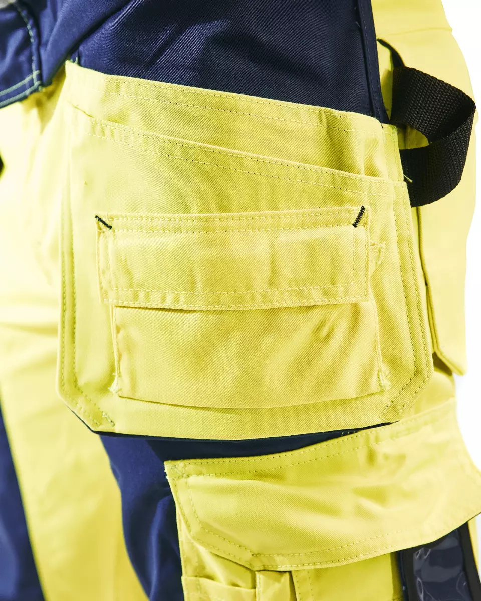 Blåkläder 156818113389, High Vis Craftsman Work Pants, Yellow/Navy Blue, image 8, gallery thumbnail