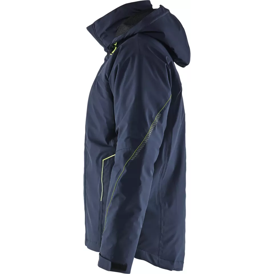 Blaklader 448419178633, Lined Lightweight Stretch Winter Jacket, Dark Navy Blue/Yellow, image 3, gallery thumbnail