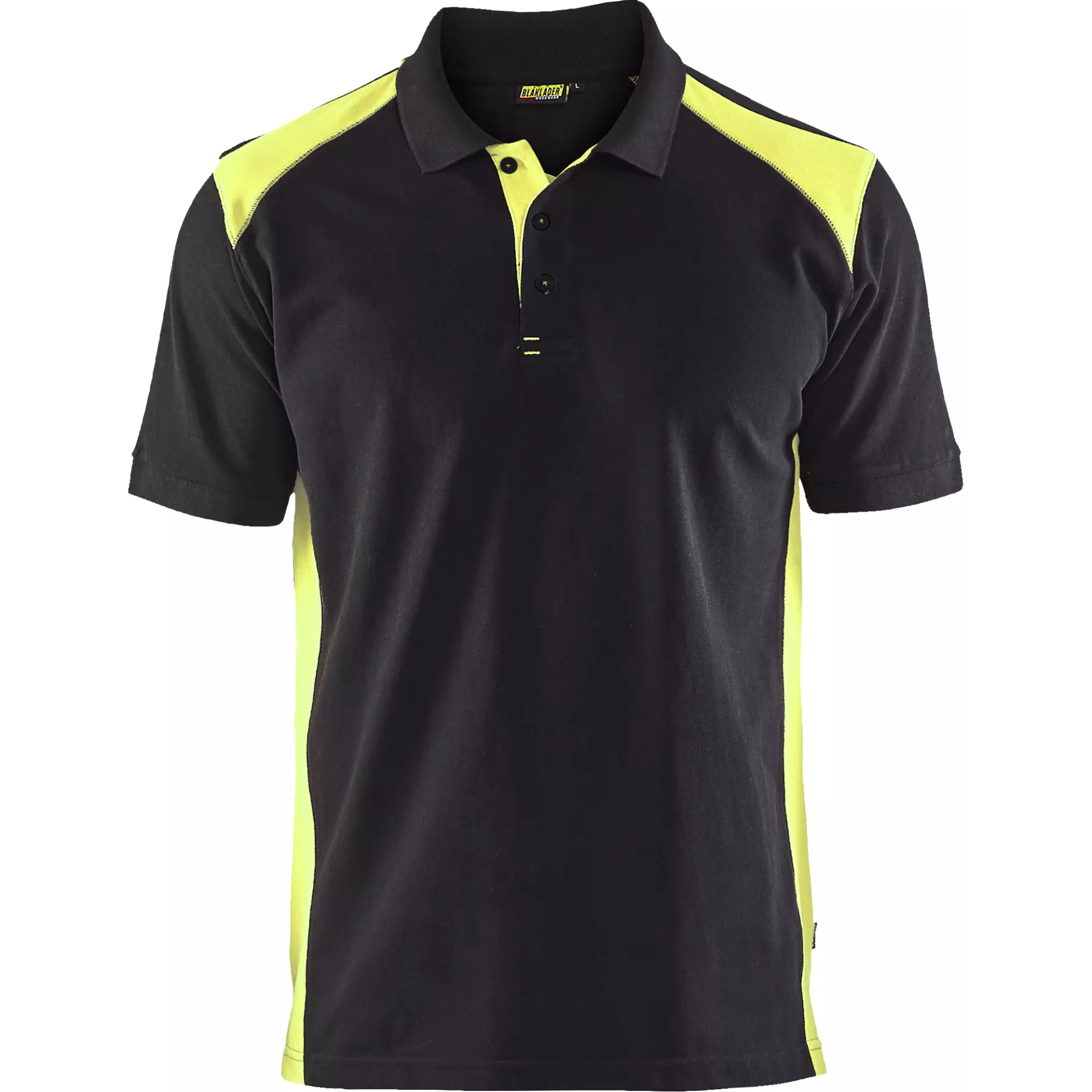 Blaklader 332410509933, Polo Shirt, Black/Yellow, image 1