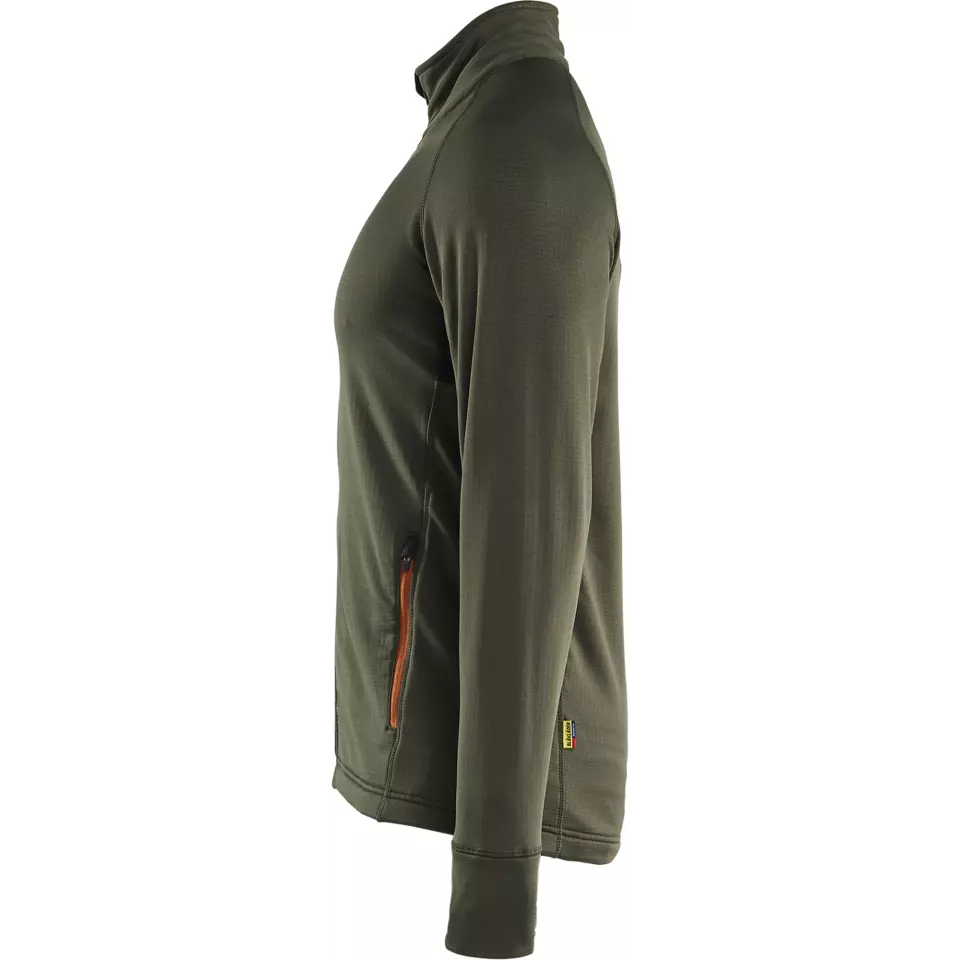 Blåkläder 473525394240, STRIKER Fleece Jacket, Forest Green/Rust, image 3, gallery thumbnail