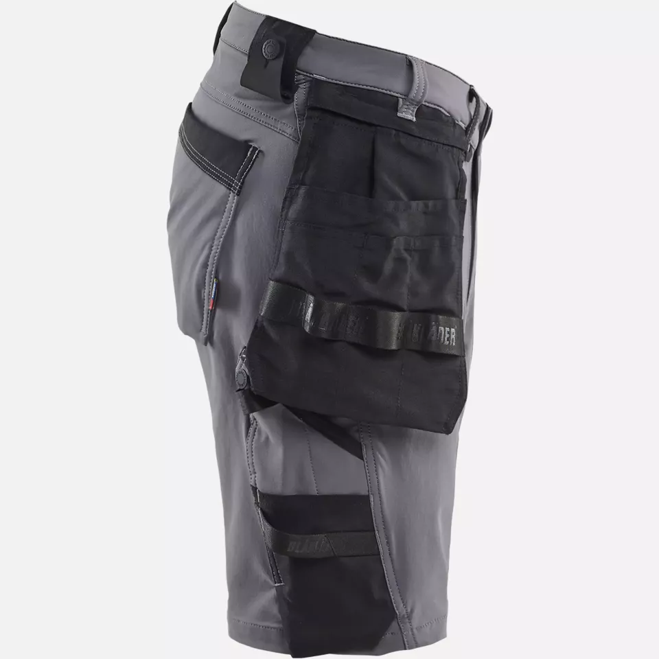 Blaklader 170216459699, 4-Way Stretch Craftsman Shorts, Medium Grey/Black, image 2, gallery thumbnail