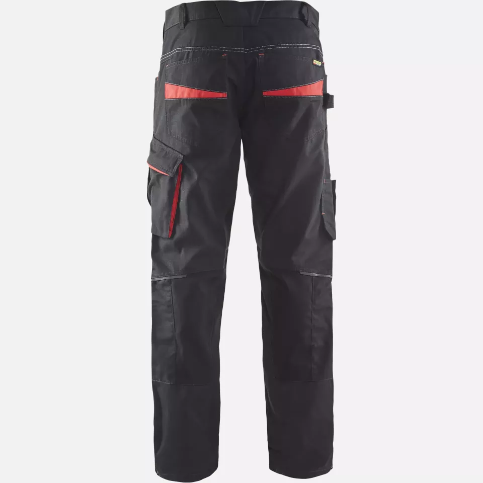 Blaklader 149513309956, Stretch Work Trousers, Black/Red, image 4, gallery thumbnail