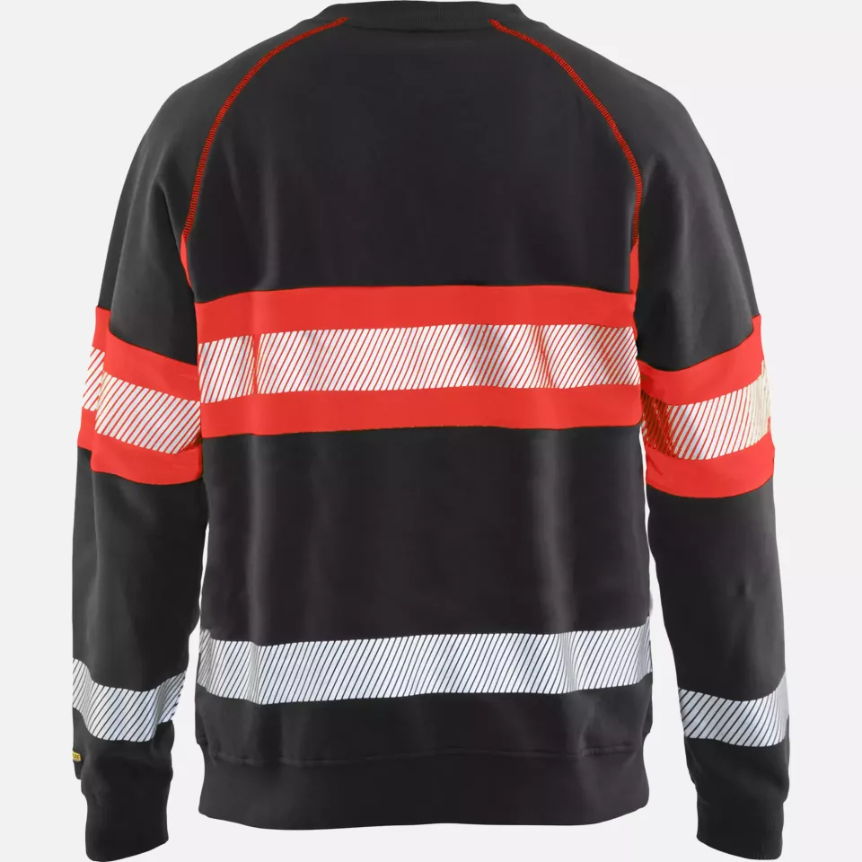 Blaklader 335911589955, High Vis Sweatshirt, Black/High Vis Red, image 4, gallery thumbnail