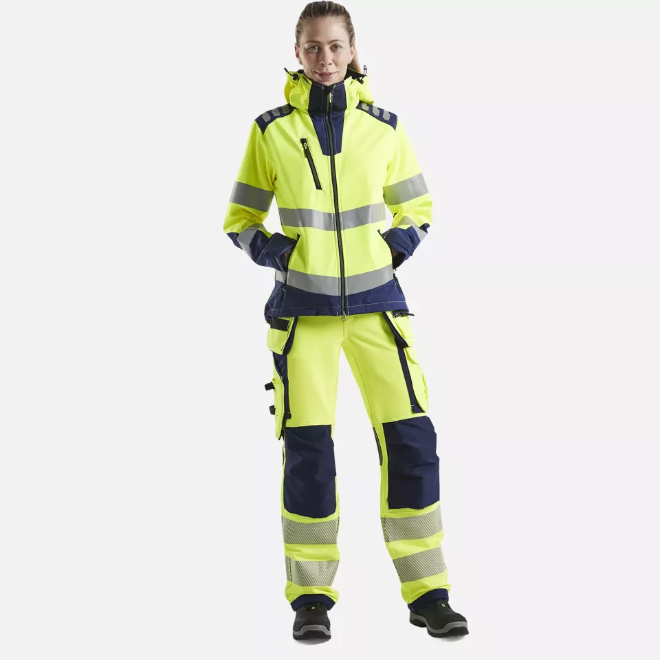 Blaklader 479125133389, High Vis Women's Softshell Jacket, Yellow/Navy Blue, image 5, gallery thumbnail