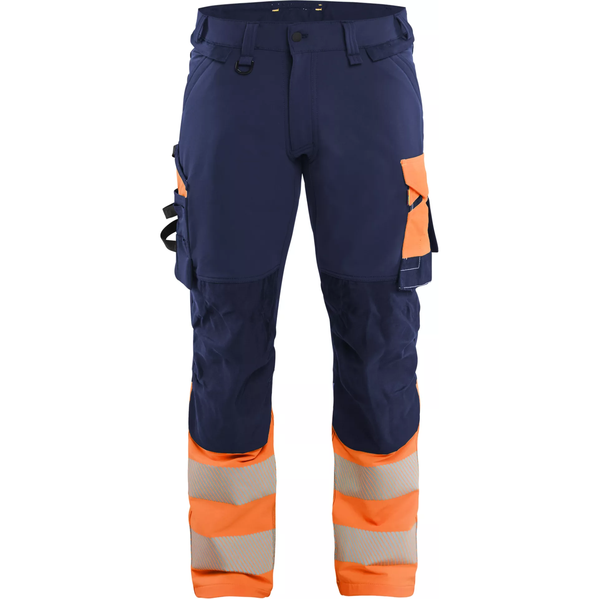 Blaklader 112616488953, Hi-Vis Work Trousers 4-Way Stretch, Navy/Orange