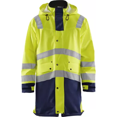 Blaklader High Vis Raincoat, Yellow/Navy