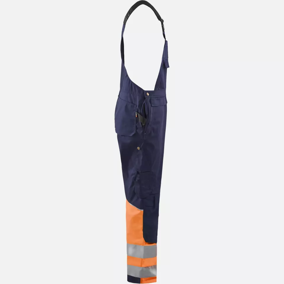 Blaklader 266218008953, High Vis Bib and Brace, Navy/Orange, image 2, gallery thumbnail