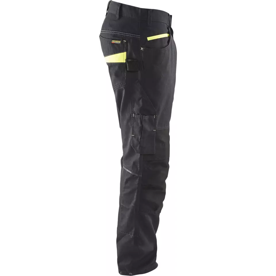Blaklader 149513309933, Stretch Work Trousers, Black/Yellow, image 2, gallery thumbnail