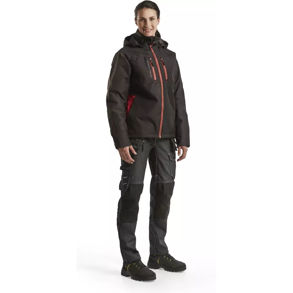 Blaklader 497219779956, Ladies Lined Lightweight Winter Jacket, Black/Red, image 5, gallery thumbnail