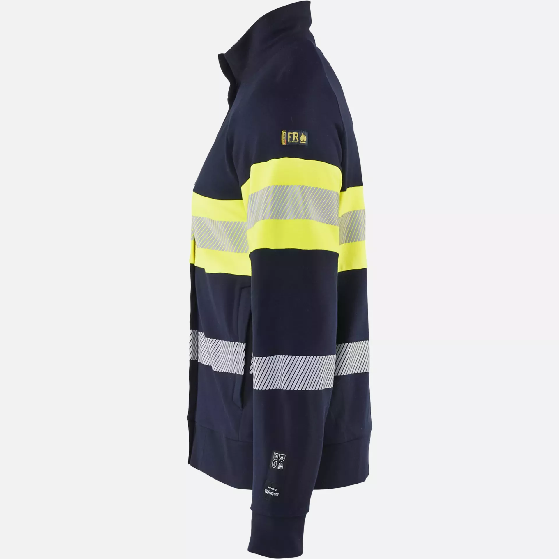Blaklader 346217628933, Multi-Norm Sweatshirt with Zip, Navy Blue/ Yellow, image 2