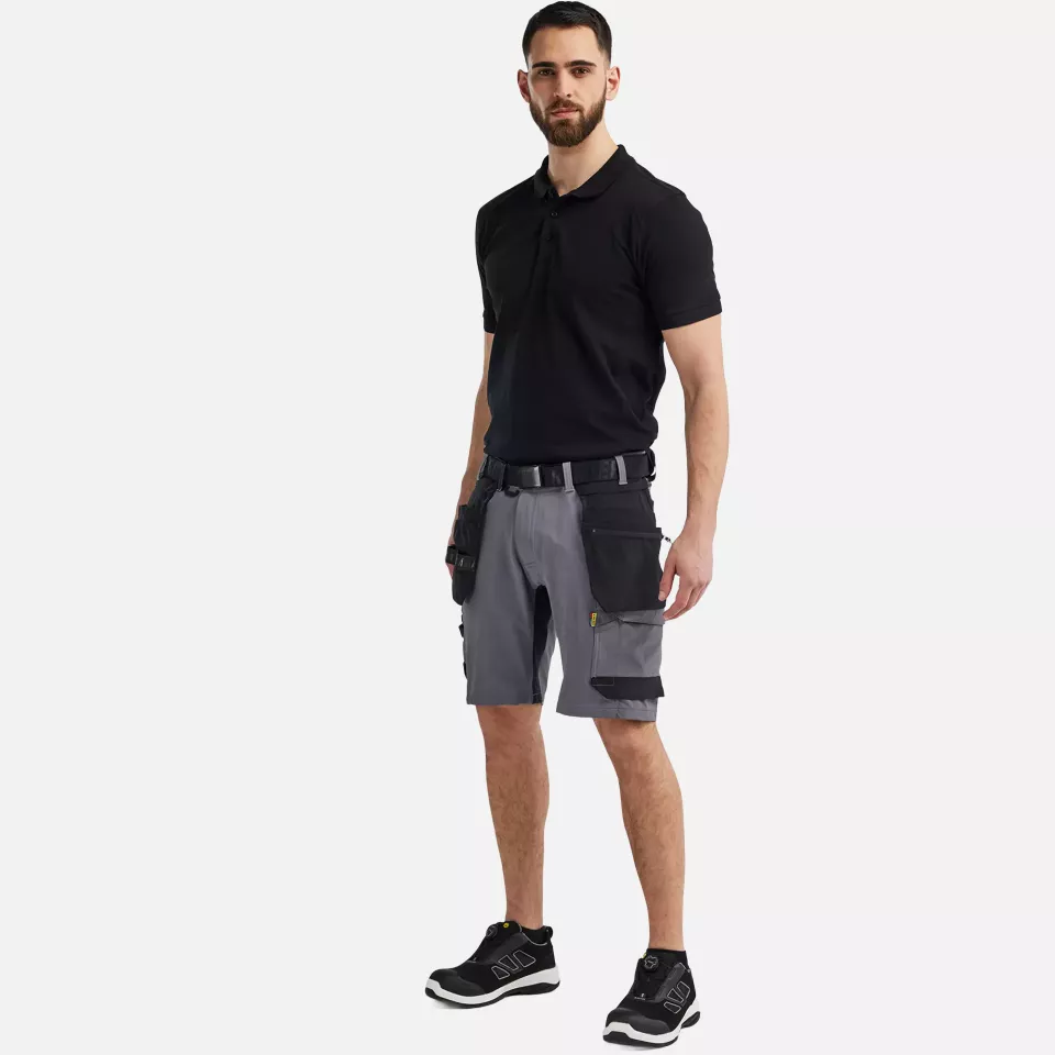 Blaklader 170216459699, 4-Way Stretch Craftsman Shorts, Medium Grey/Black, image 5, gallery thumbnail
