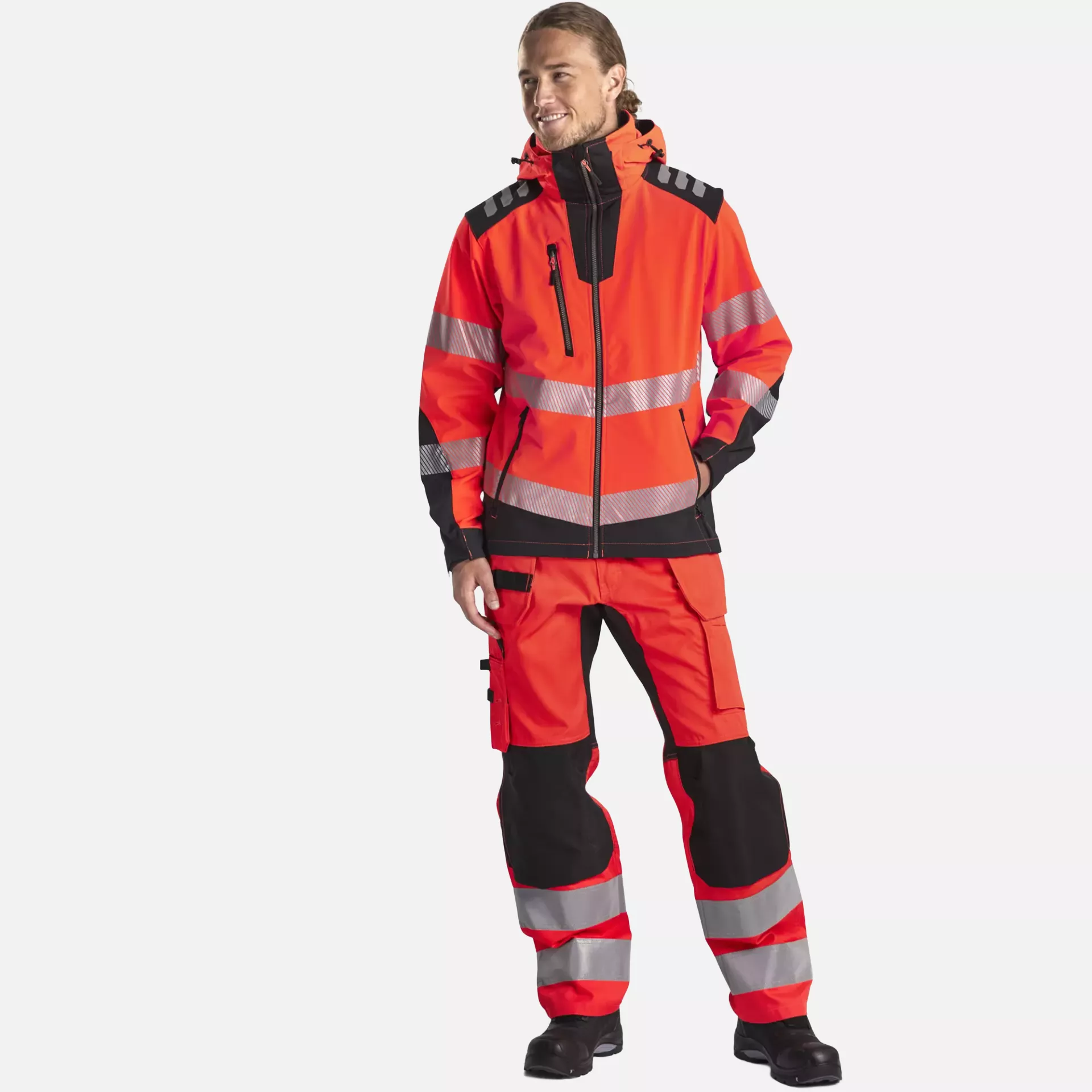 Blaklader 449125135599, High Vis Softshell Jacket, Red/Black, image 5