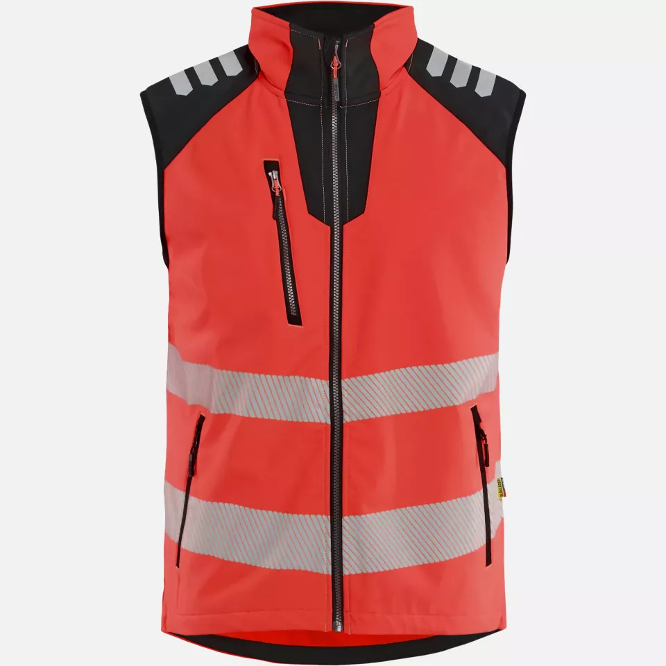 Blaklader 309125135599, Hi-Vis Softshell Vest, High Vis Red/Black, image 1, gallery thumbnail