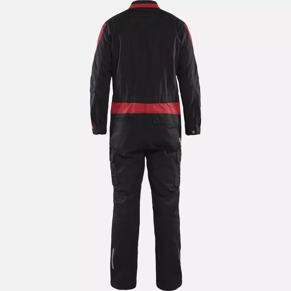 Blaklader 614418329956, Industrial Stretch Coverall, Black/Red, image 4, gallery thumbnail
