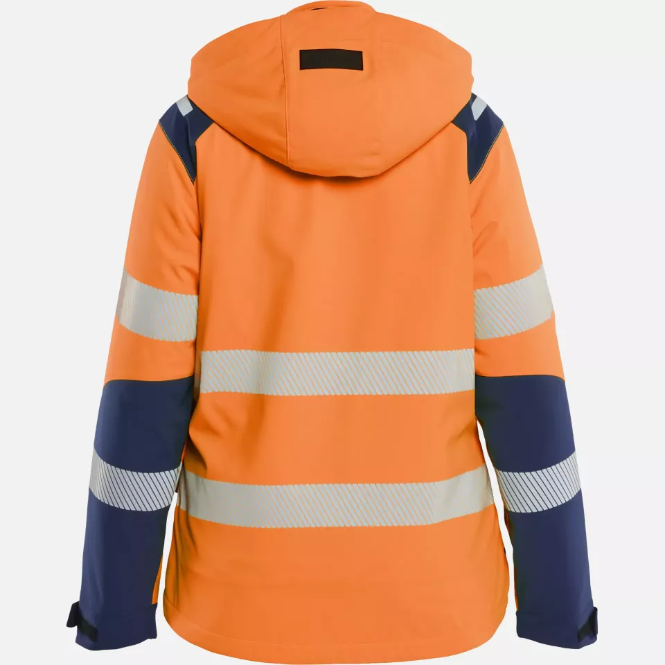 Blaklader 440125135389, High Vis Ladies Lined Lightweight Softshell Winter Jacket, Orange/Navy Blue, image 4, gallery thumbnail