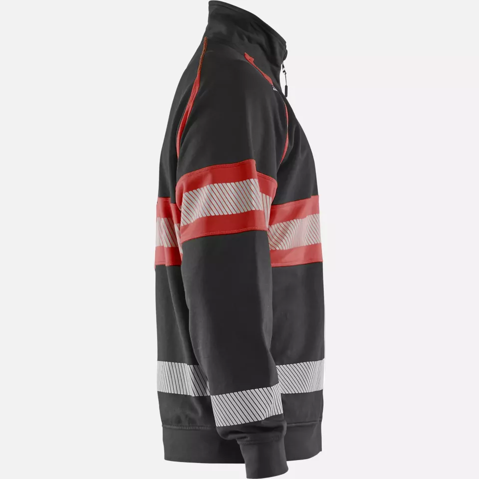Blaklader 355111589955, High Vis Sweat Jacket, Black/High Vis Red, image 2, gallery thumbnail