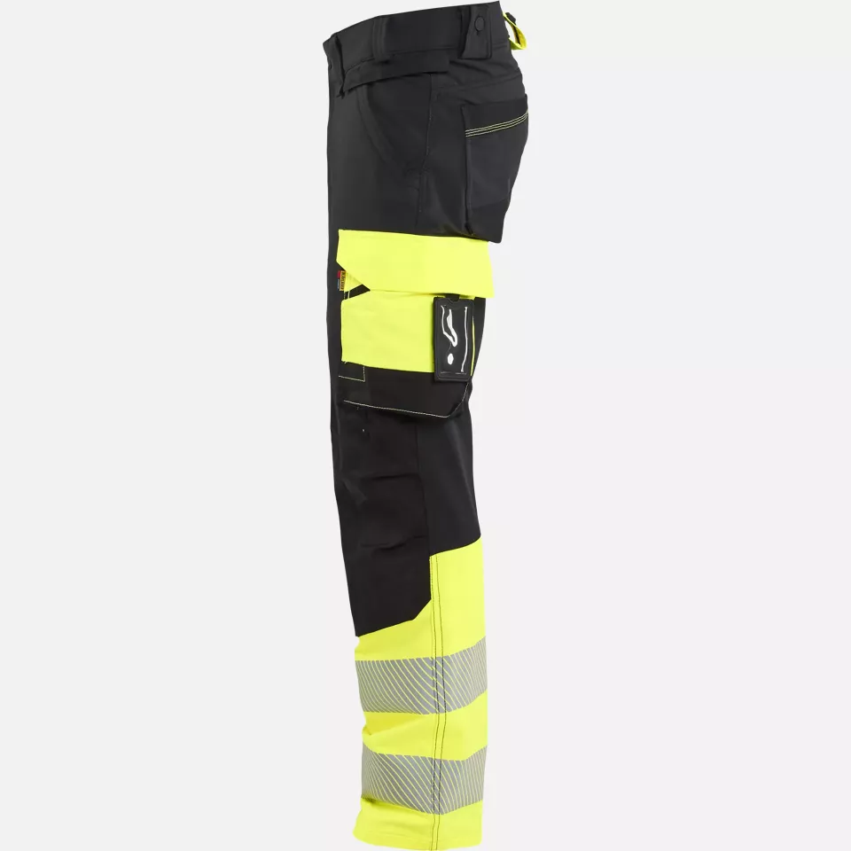 Blaklader 112616489933, Hi-Vis Work Trousers 4-Way Stretch, Black/Hi-Vis Yellow, image 3, gallery thumbnail