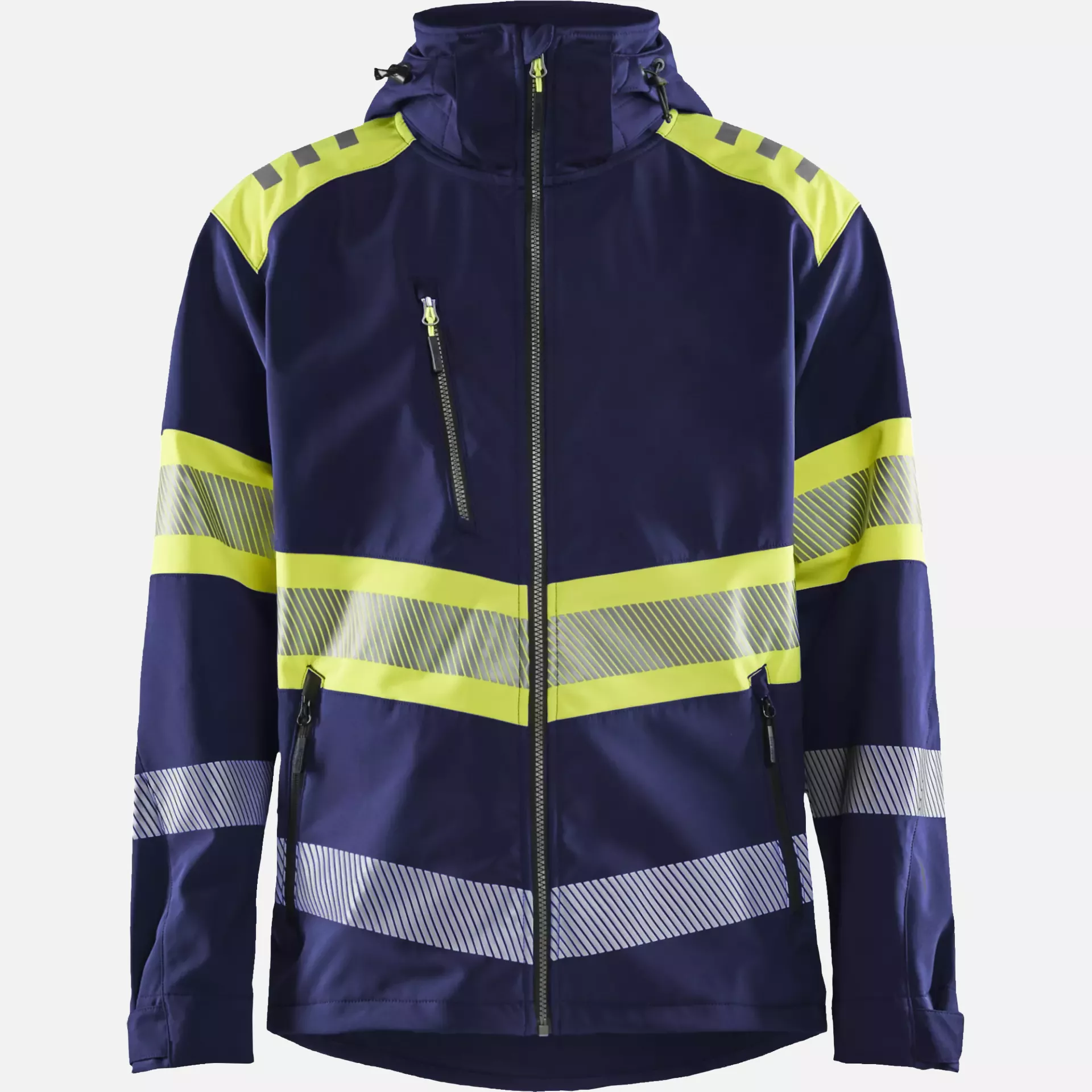 Blaklader 449425138933, High Vis Softshell Jacket, Navy/ Yellow, image 1