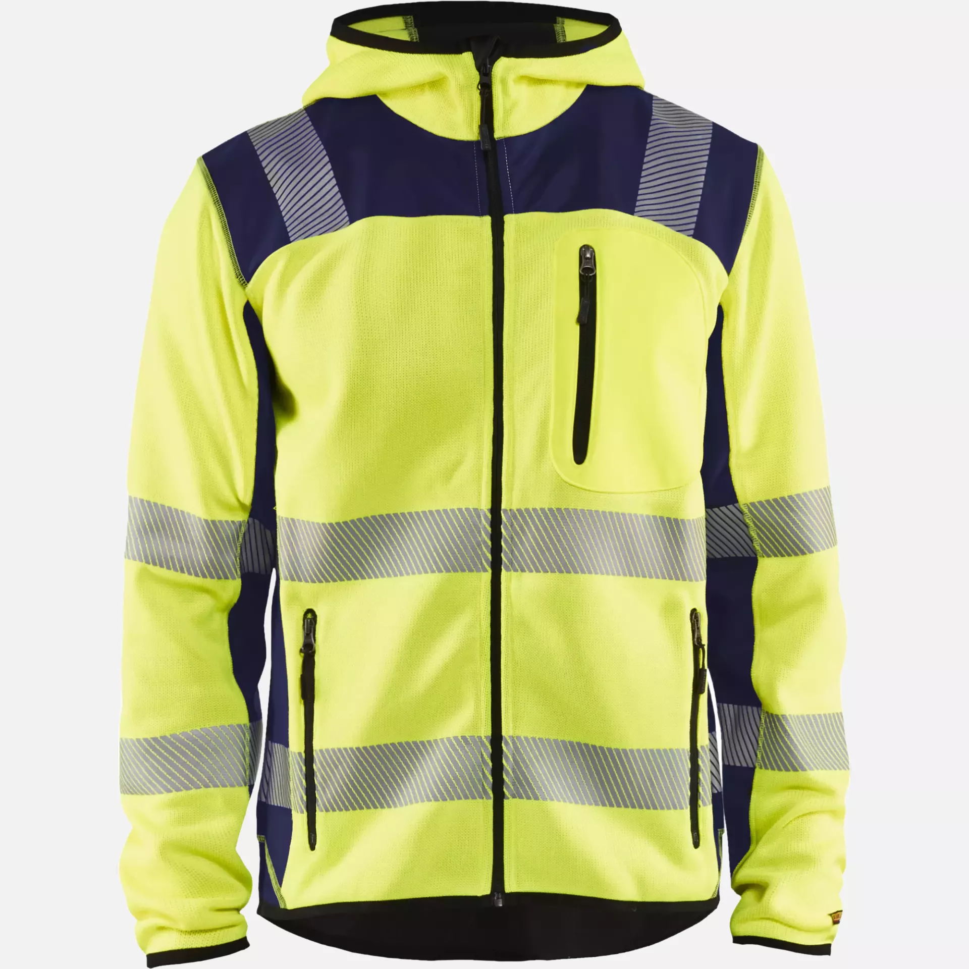 Blaklader 492321203389, High Vis Knitted Jacket, Yellow/Navy Blue, image 1