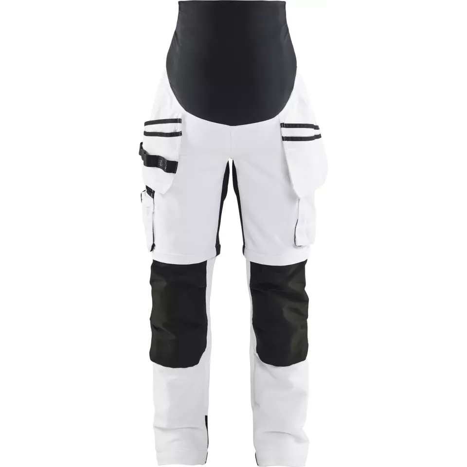 Blaklader 710216421099, Zip-Off Painter Maternity Trousers, White/Black, image 1, gallery thumbnail