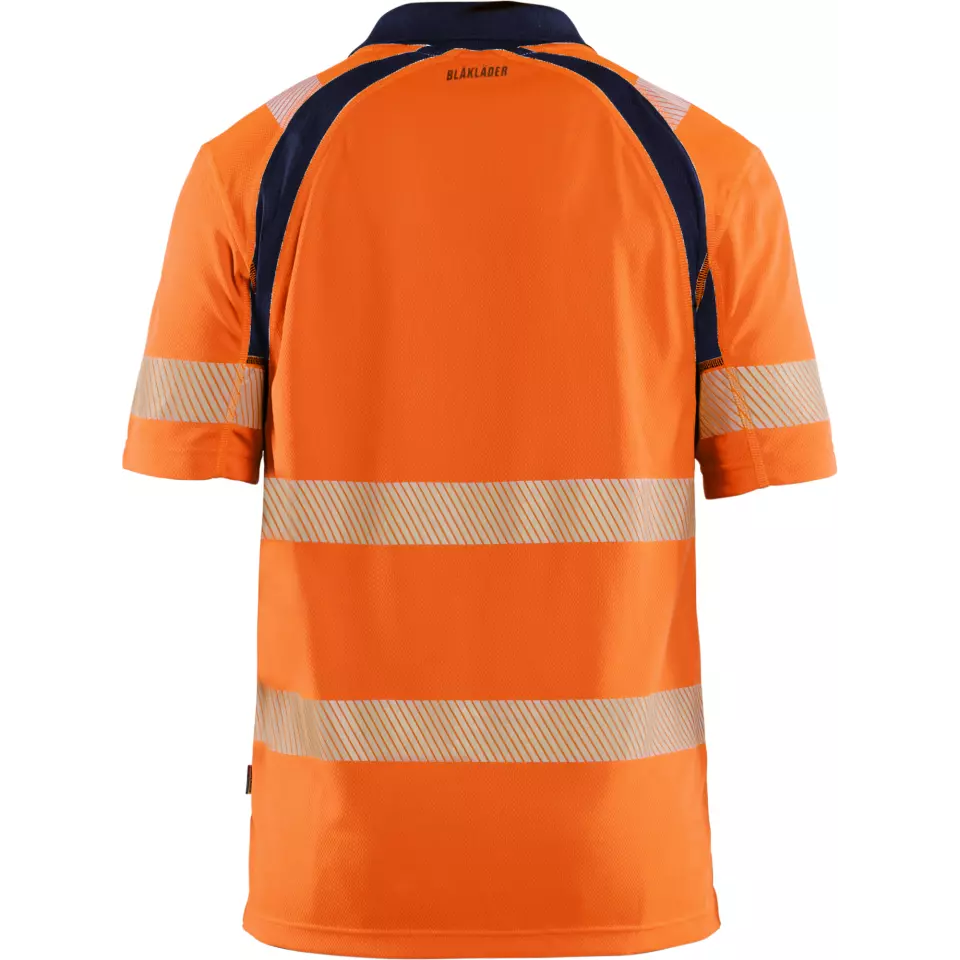 Blåkläder 359510135389, High Vis UV Protection Polo Shirt, Orange/Navy, image 4, gallery thumbnail