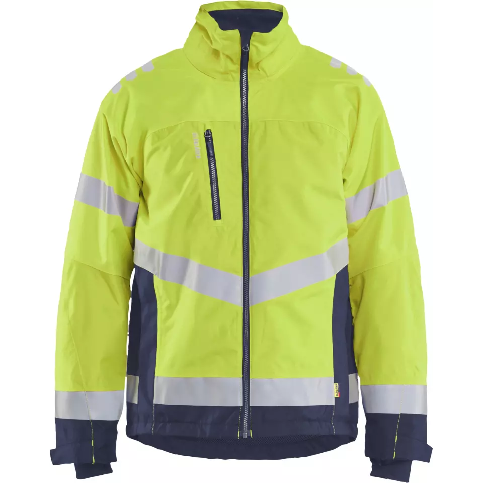 Blaklader 478019773389, High Vis Lined Lightweight Winter Jacket, Yellow/Navy Blue, image 1, gallery thumbnail