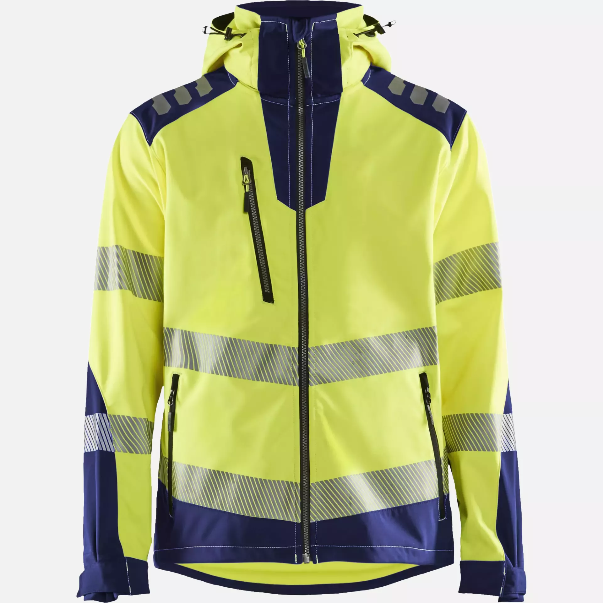 Blaklader 449125133389, High Vis Softshell Jacket, Yellow/Navy Blue, image 1