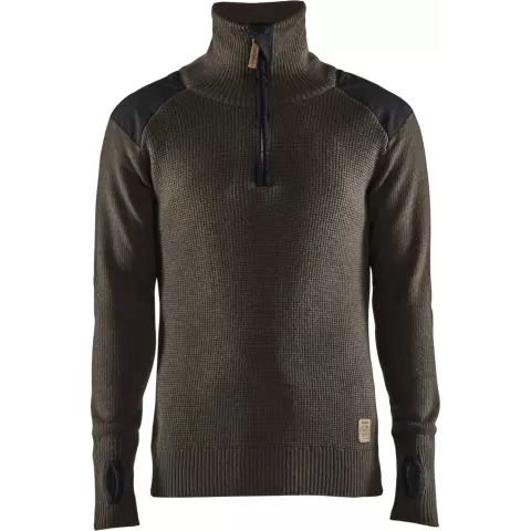 Blaklader Wool Sweatshirt, Dark Olive Green/Dark Grey