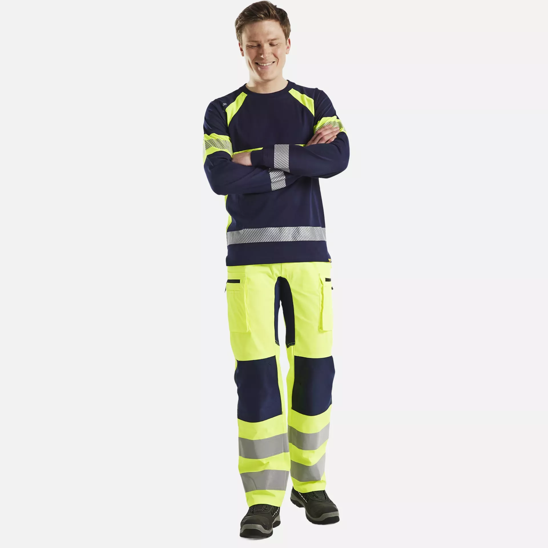 Blaklader 351010308833, High Vis Long Sleeve Shirt, Navy Blue/Yellow, image 5