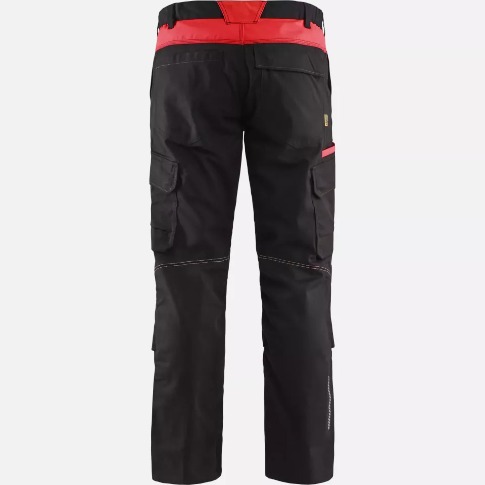 Blaklader 144818329956, Industrie Stretch Arbeitshose mit Kniepolstertaschen, Schwarz/Rot, image 4, gallery thumbnail